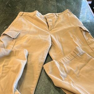 Nautica Clipper Relaxed Fit Cargo Pants Men's 38 Khaki Straight Pockets cargo